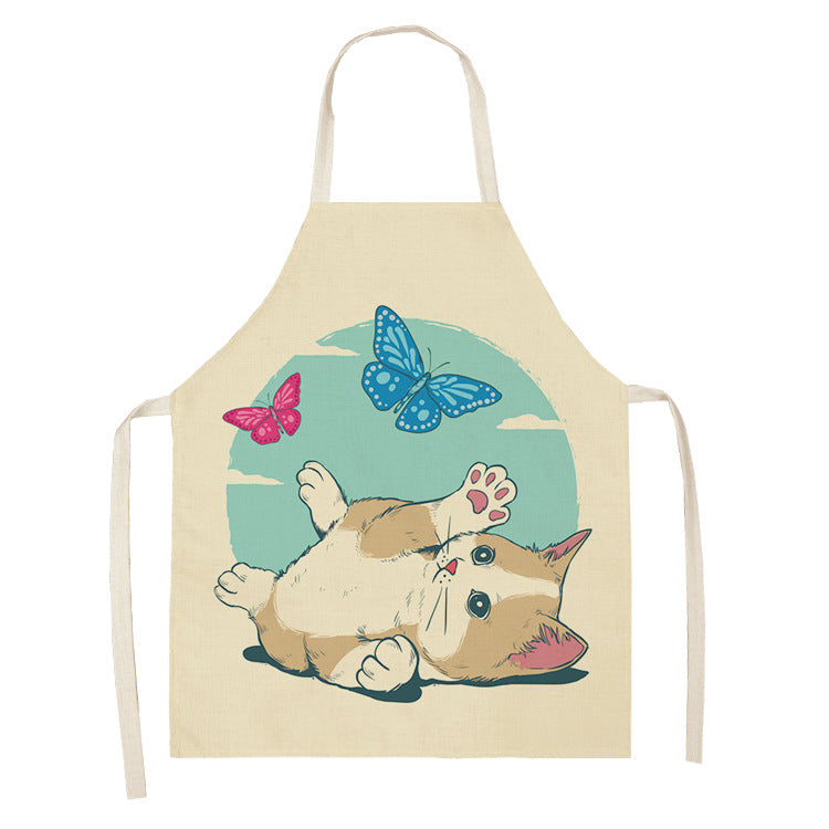 Explosive Animal Animation Multifunctional Kitchen Apron Cotton And Linen Apron