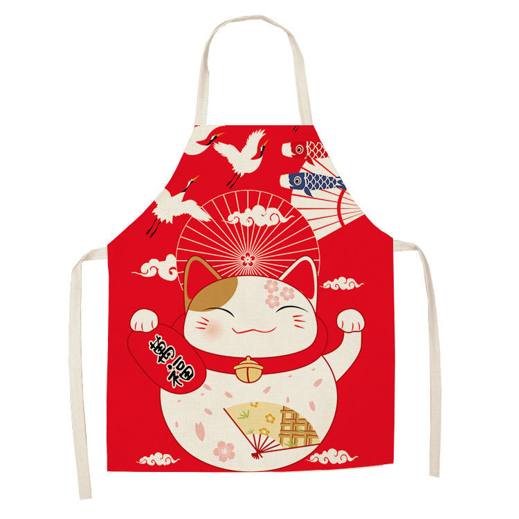 Mountain Japanese Ukiyo-painted Linen Apron