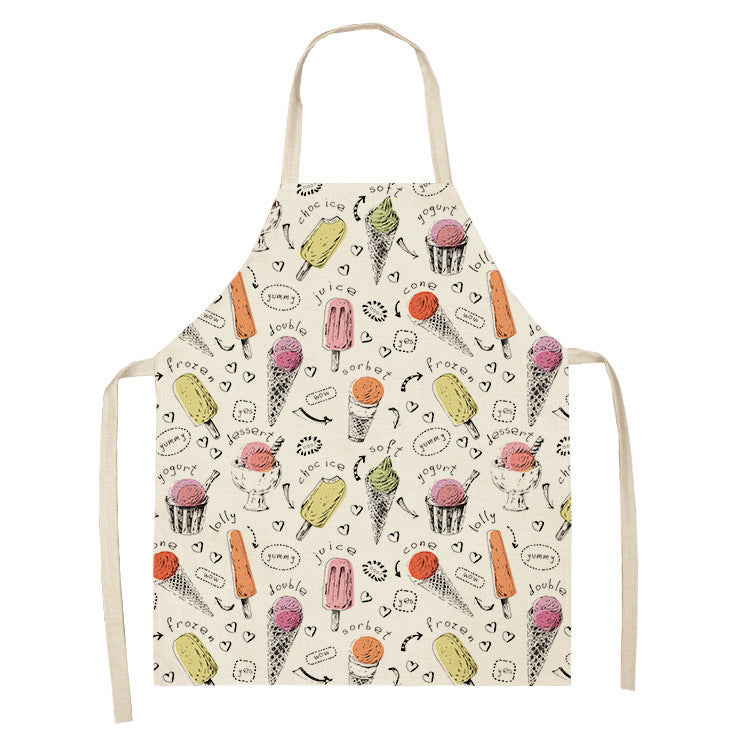 Kitchen Oil Proof Creative Ice Cream Printed Apron