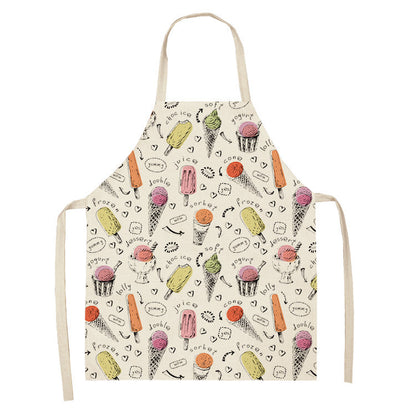 Kitchen Oil Proof Creative Ice Cream Printed Apron