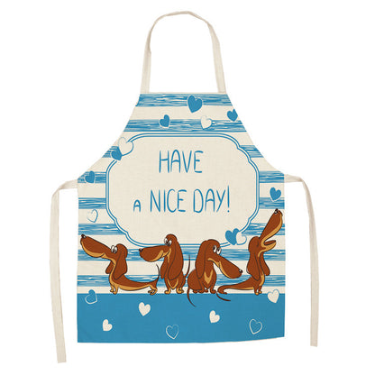 Cotton linen cartoon dog apron