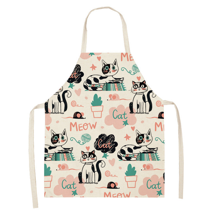 Explosive Animal Animation Multifunctional Kitchen Apron Cotton And Linen Apron