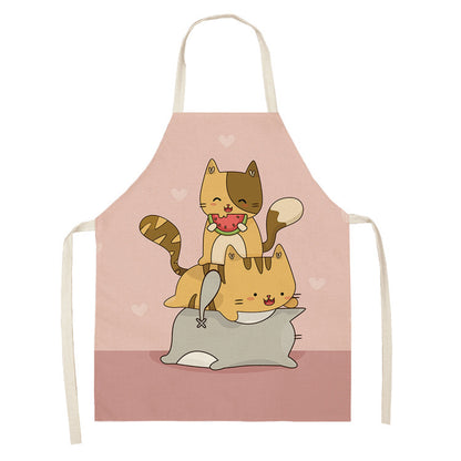 Explosive Animal Animation Multifunctional Kitchen Apron Cotton And Linen Apron