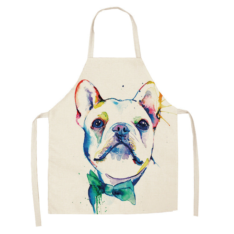 Cotton linen cartoon dog apron