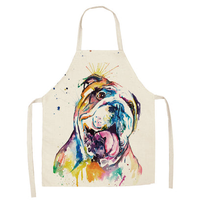 Cotton linen cartoon dog apron