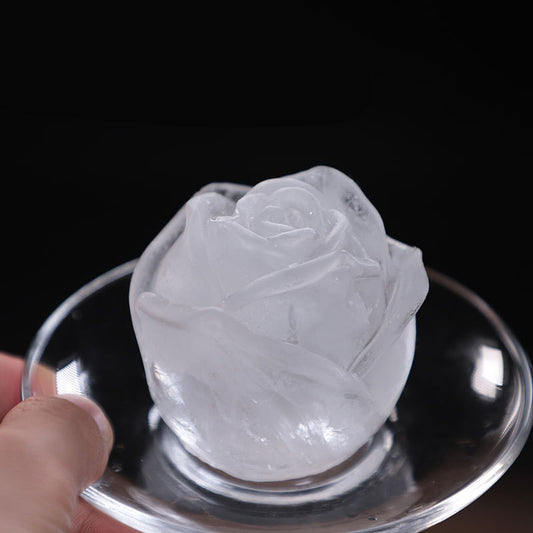 3D Large Rose Flower Food Grade Silicone Ice Molds Whisky Hockey Model Chocolate Jelly Candle Resin Clay Bar Ice Mould