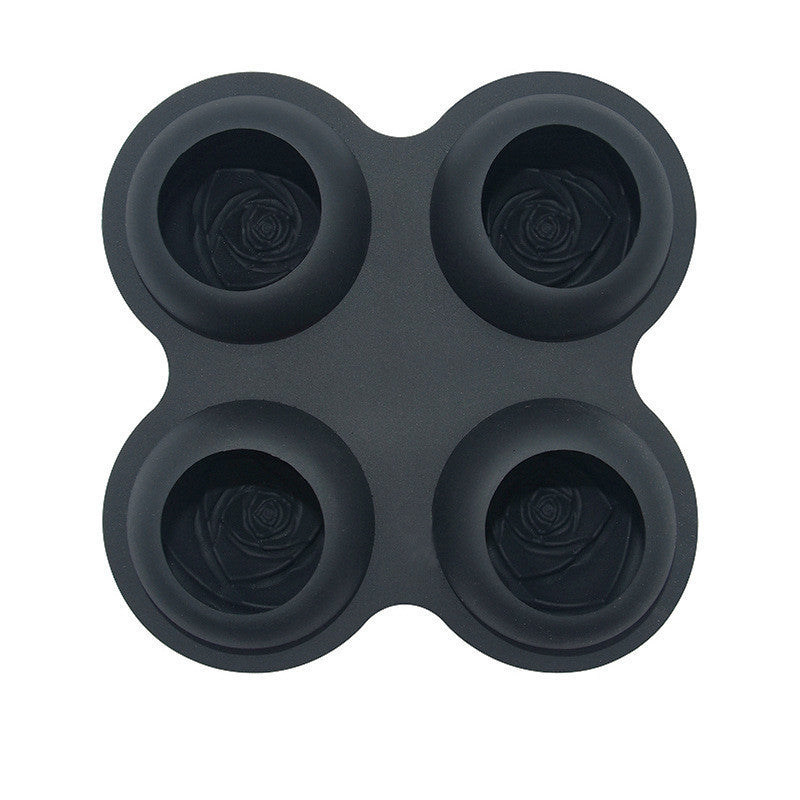 3D Large Rose Flower Food Grade Silicone Ice Molds Whisky Hockey Model Chocolate Jelly Candle Resin Clay Bar Ice Mould