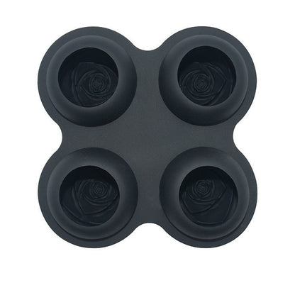 3D Large Rose Flower Food Grade Silicone Ice Molds Whisky Hockey Model Chocolate Jelly Candle Resin Clay Bar Ice Mould
