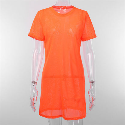 T-shirt Swimsuit Women Sexy Mesh Sheer Bikini Cover Up Swimwear Bathing Suit