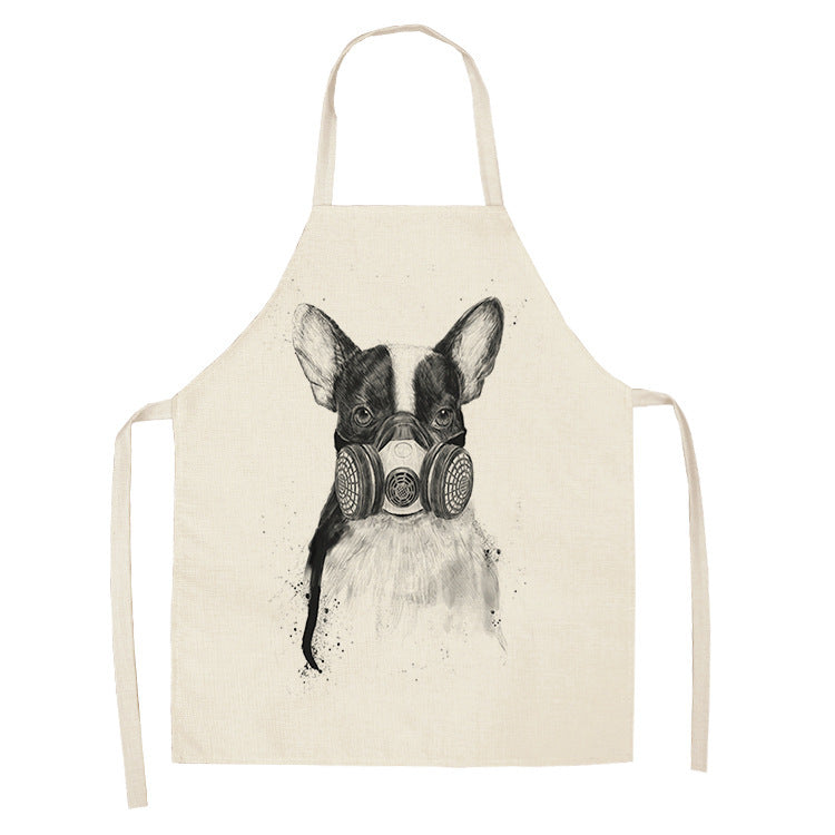 Cotton linen cartoon dog apron