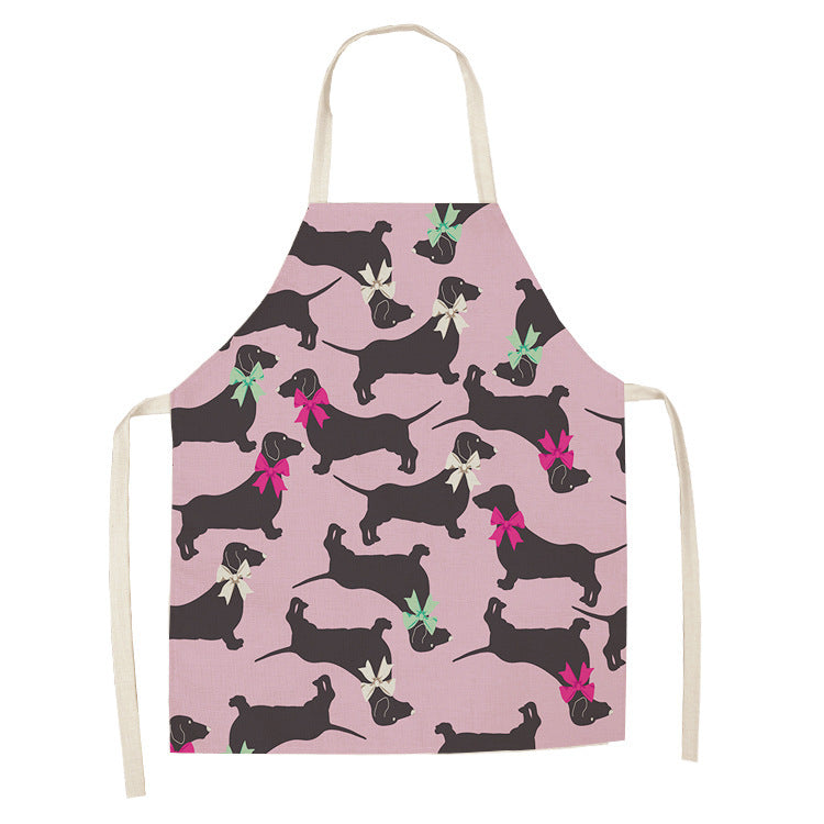 Cotton linen cartoon dog apron