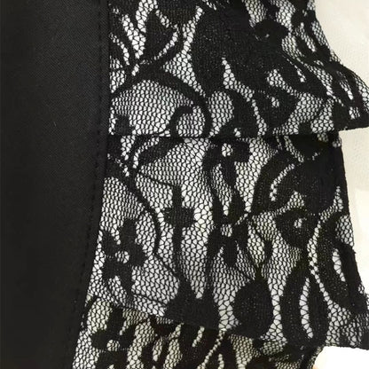 Black lace simple strap apron