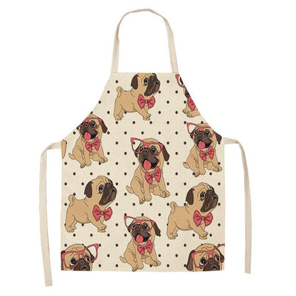 Cotton linen cartoon dog apron