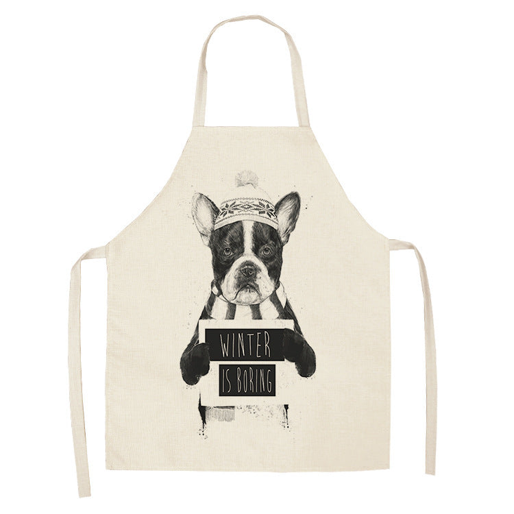 Cotton linen cartoon dog apron