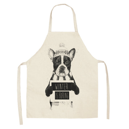 Cotton linen cartoon dog apron