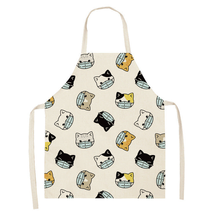Explosive Animal Animation Multifunctional Kitchen Apron Cotton And Linen Apron