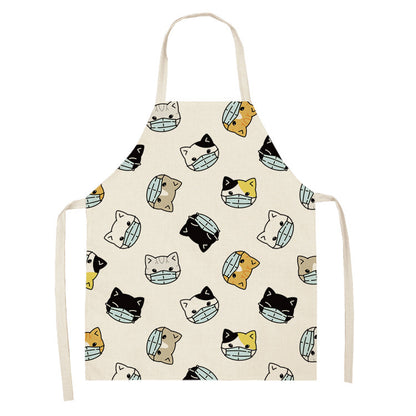 Explosive Animal Animation Multifunctional Kitchen Apron Cotton And Linen Apron