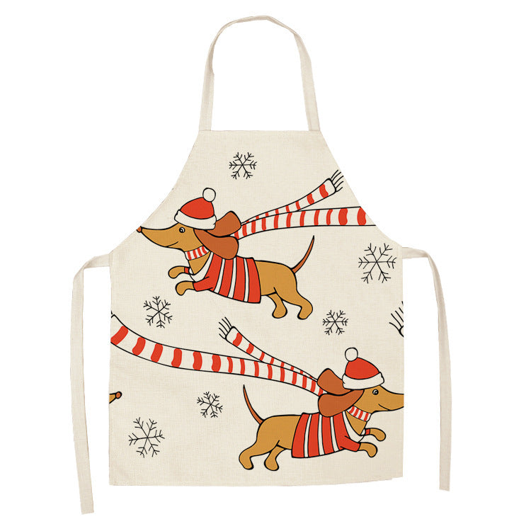 Cotton linen cartoon dog apron