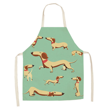 Cotton linen cartoon dog apron