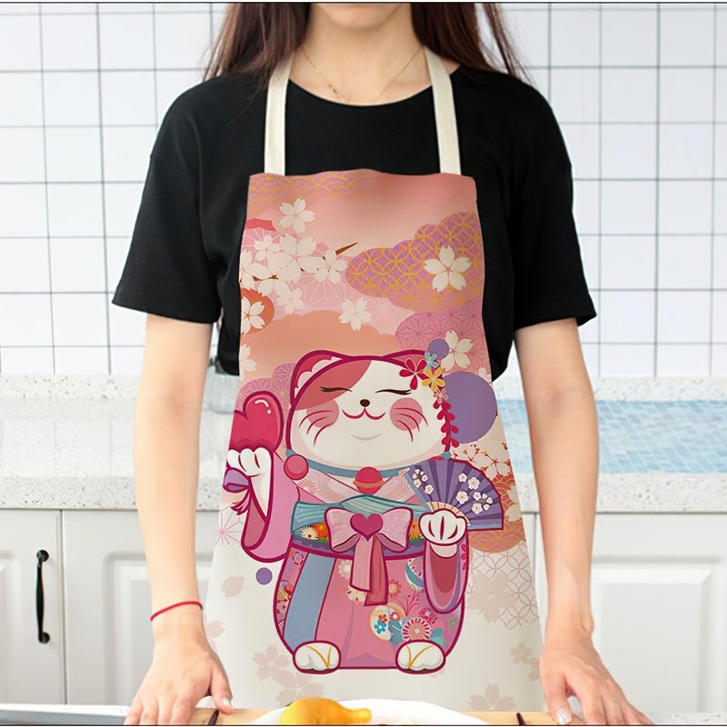 Mountain Japanese Ukiyo-painted Linen Apron