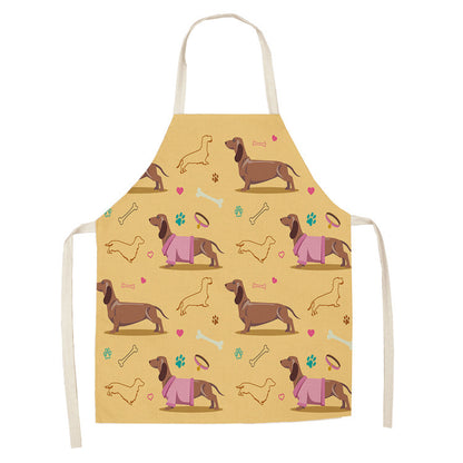 Cotton linen cartoon dog apron