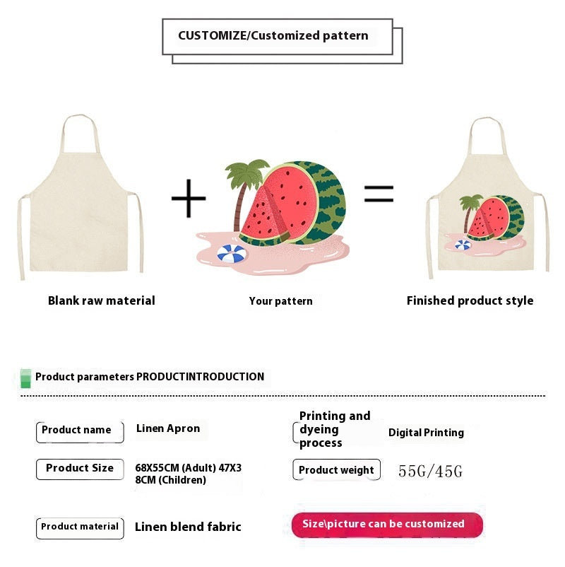 Kitchen Oil Proof Creative Ice Cream Printed Apron