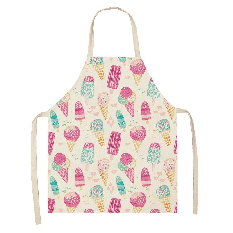Kitchen Oil Proof Creative Ice Cream Printed Apron