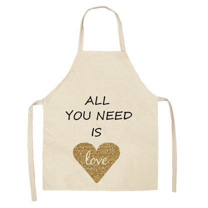 Red Lip Letters Apron Used In Kitchen Home Cleaning Cooking Oil-proof Stain-proof Apron