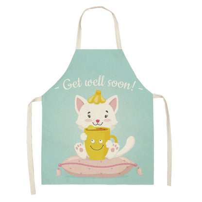 Explosive Animal Animation Multifunctional Kitchen Apron Cotton And Linen Apron