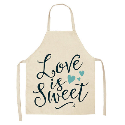 Red Lip Letters Apron Used In Kitchen Home Cleaning Cooking Oil-proof Stain-proof Apron