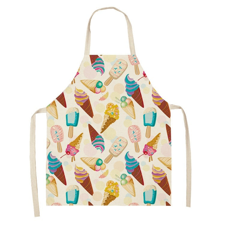Kitchen Oil Proof Creative Ice Cream Printed Apron