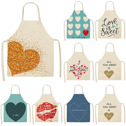 Red Lip Letters Apron Used In Kitchen Home Cleaning Cooking Oil-proof Stain-proof Apron