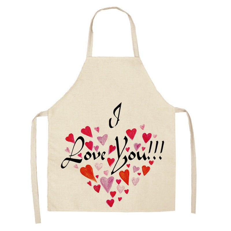 Red Lip Letters Apron Used In Kitchen Home Cleaning Cooking Oil-proof Stain-proof Apron