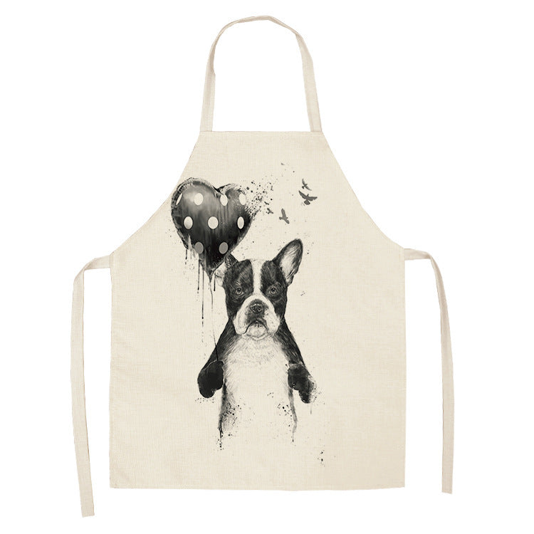 Cotton linen cartoon dog apron