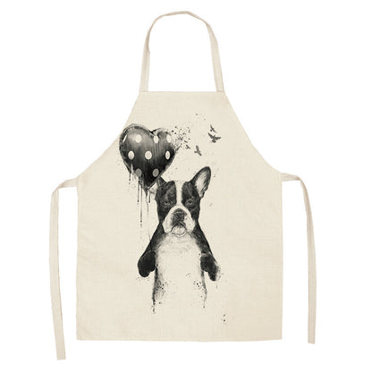 Cotton linen cartoon dog apron