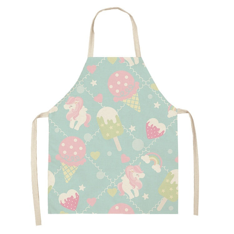 Kitchen Oil Proof Creative Ice Cream Printed Apron