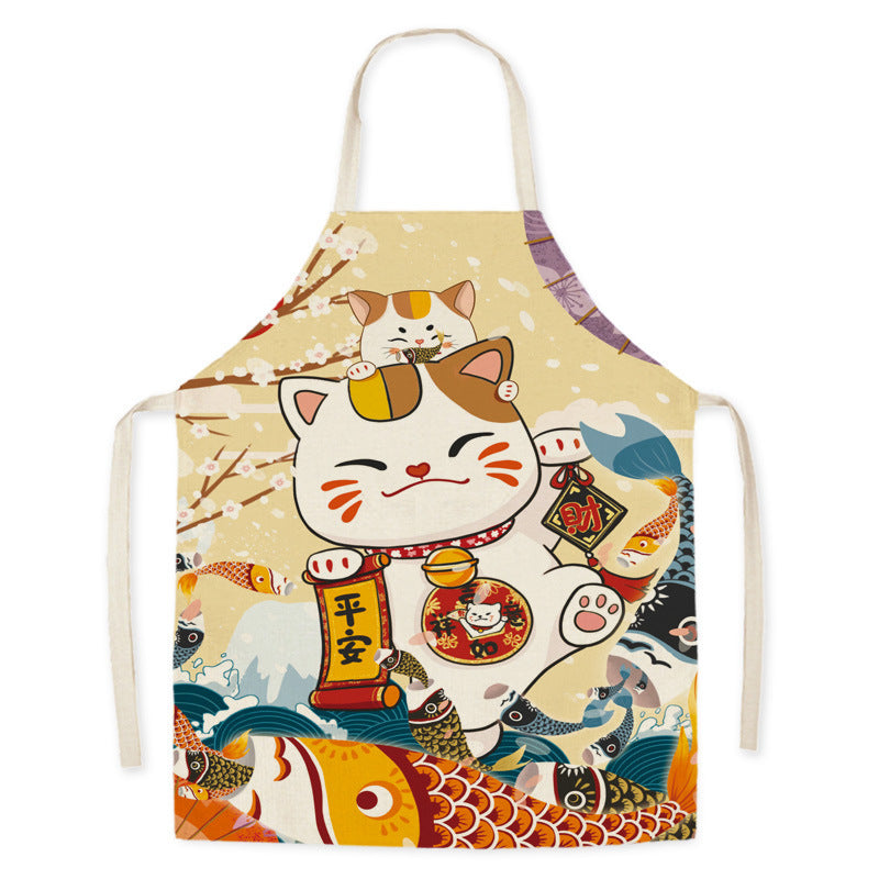 Mountain Japanese Ukiyo-painted Linen Apron