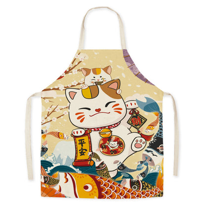 Mountain Japanese Ukiyo-painted Linen Apron