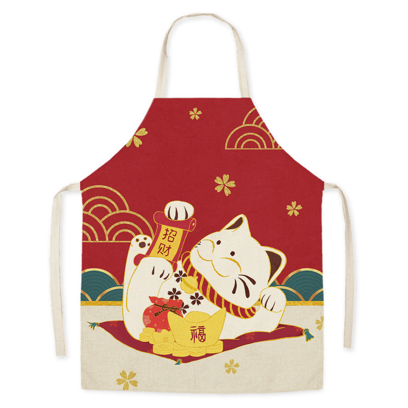 Mountain Japanese Ukiyo-painted Linen Apron