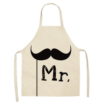 Red Lip Letters Apron Used In Kitchen Home Cleaning Cooking Oil-proof Stain-proof Apron