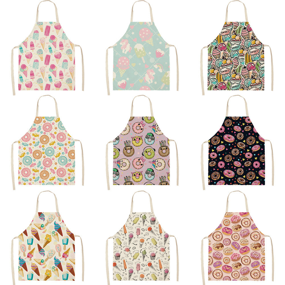 Kitchen Oil Proof Creative Ice Cream Printed Apron