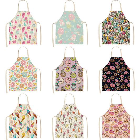 Kitchen Oil Proof Creative Ice Cream Printed Apron