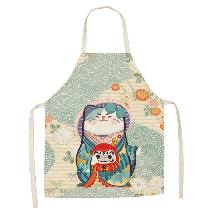 Mountain Japanese Ukiyo-painted Linen Apron