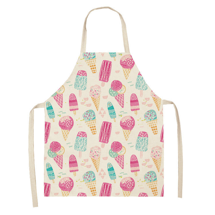 Kitchen Oil Proof Creative Ice Cream Printed Apron