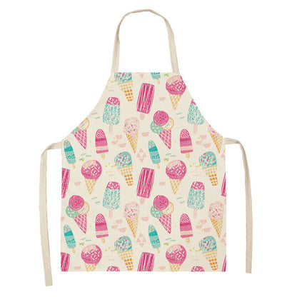 Kitchen Oil Proof Creative Ice Cream Printed Apron