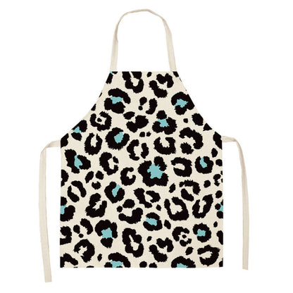 Leopard Print Digital Printing Sleeveless Apron Kitchen Daily Antifouling Parent-child Linen Sleeveless Coverall